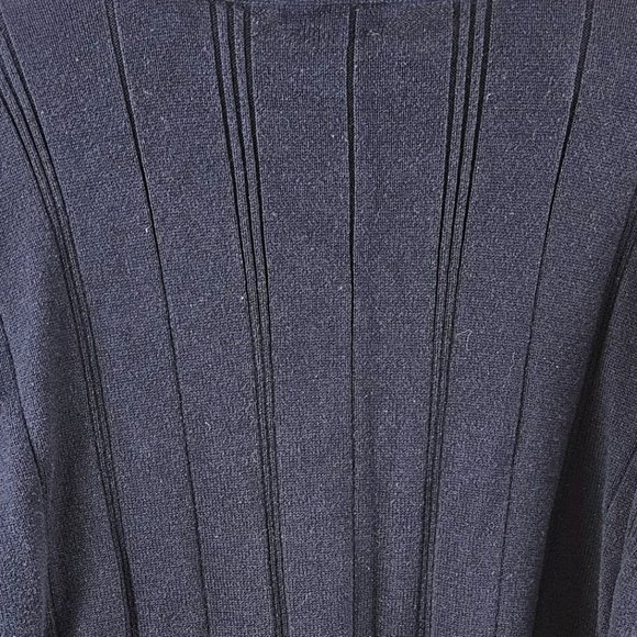 John Ashford Sweater Womens Size L Navy Cable Knit Cotton Round Neck Pull Over - Picture 3 of 7